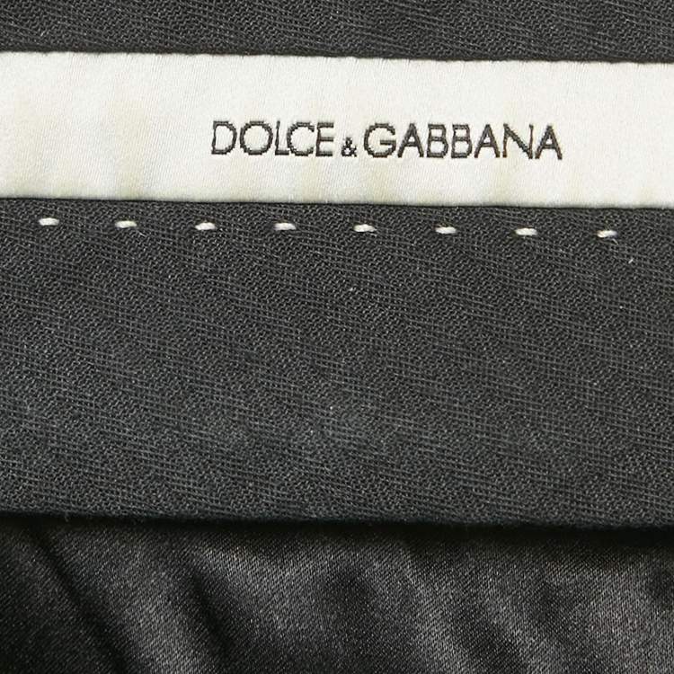 Pre Owned Dolce & Gabbana Grey Pinstripe Wool Trousers S 