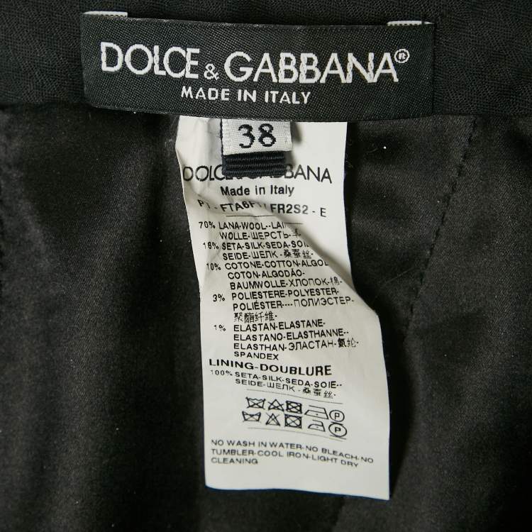 Pre Owned Dolce & Gabbana Grey Pinstripe Wool Trousers S 