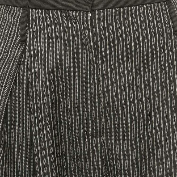 Pre Owned Dolce & Gabbana Grey Pinstripe Wool Trousers S 
