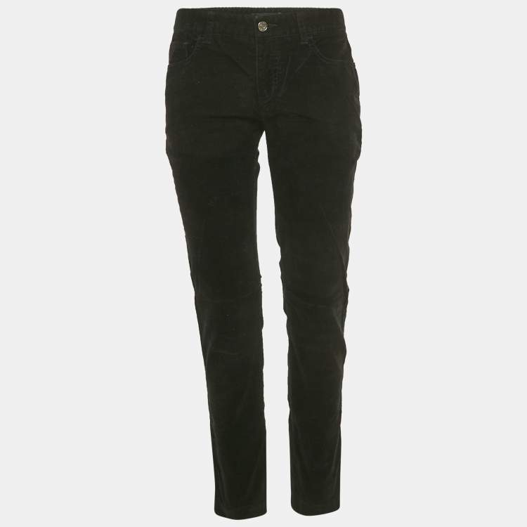 Pre Owned Dolce & Gabbana Black Corduroy Slim Fit Jeans M/Waist 30"