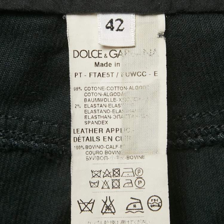 Pre Owned Dolce & Gabbana Black Corduroy Slim Fit Jeans M/Waist 30"