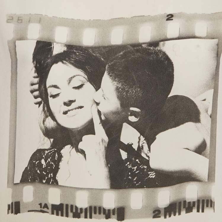 مملوكة مسبقًا Dolce & Gabbana Cream Printed Silk Sleeveless Top XS