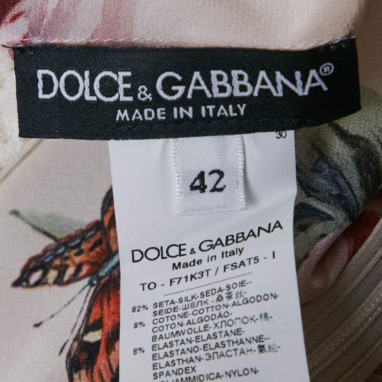 Pre Owned Dolce & Gabbana Pink Rose Print Silk and Lace Trim Cami Top M
