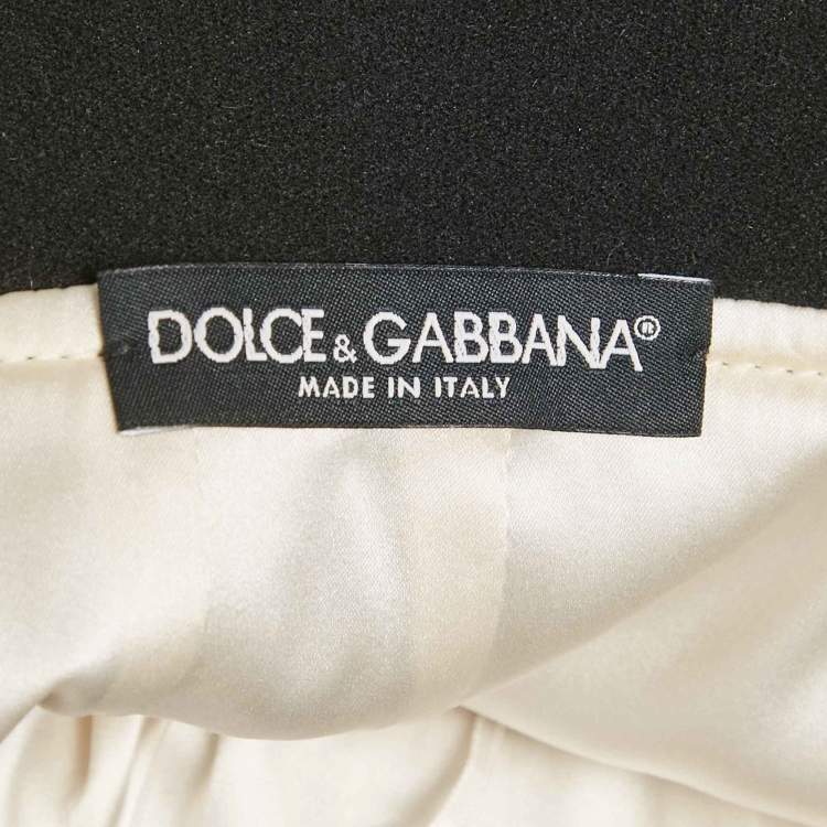 Pre Owned Dolce & Gabbana White Leather Mini Skirt M