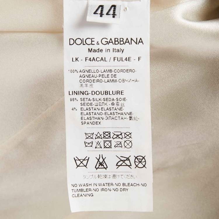 Pre Owned Dolce & Gabbana White Leather Mini Skirt M