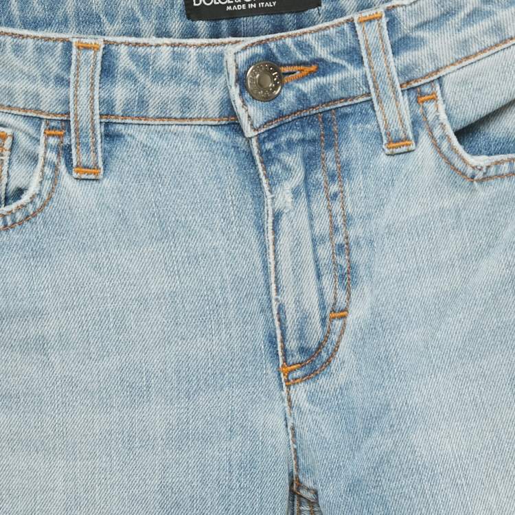 مملوكة مسبقًا Dolce & Gabbana Blue Faded Slim Fit Jeans XS/Waist 26"