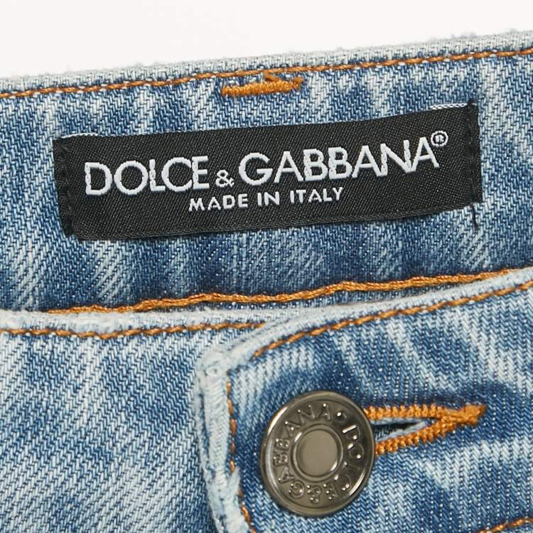 مملوكة مسبقًا Dolce & Gabbana Blue Faded Slim Fit Jeans XS/Waist 26"