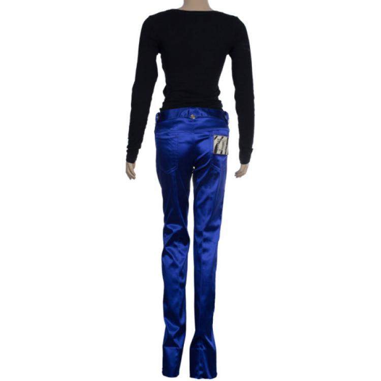 Pre Owned Dolce & Gabbana Purple Satin Trousers M