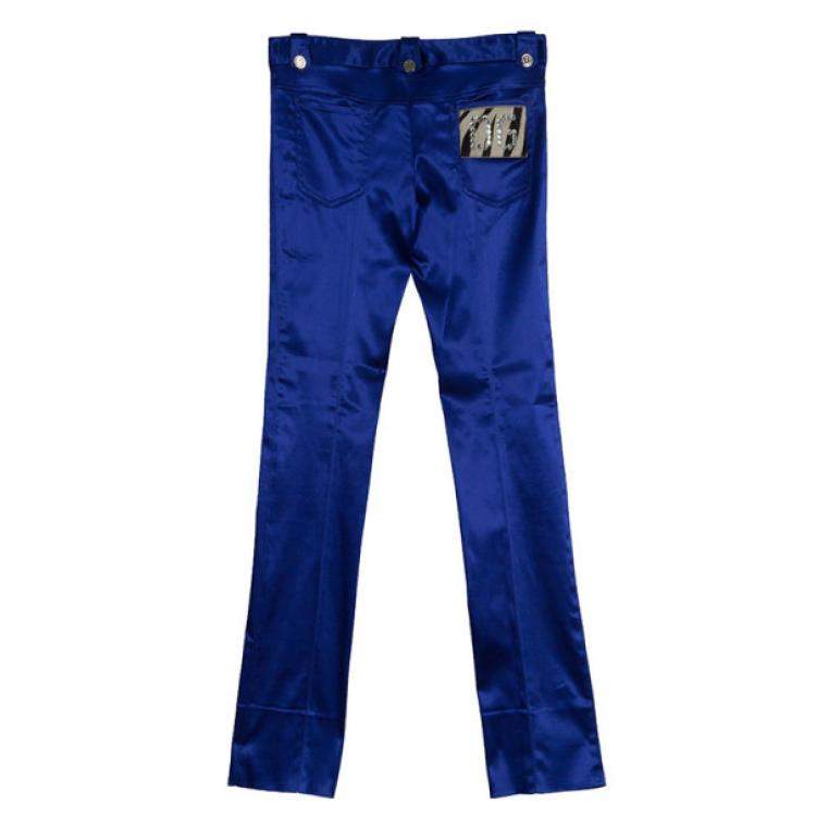 Pre Owned Dolce & Gabbana Purple Satin Trousers M