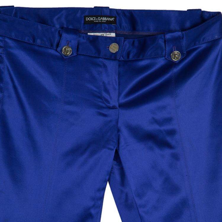 Pre Owned Dolce & Gabbana Purple Satin Trousers M