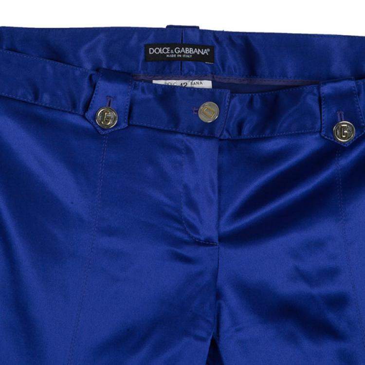Pre Owned Dolce & Gabbana Purple Satin Trousers M
