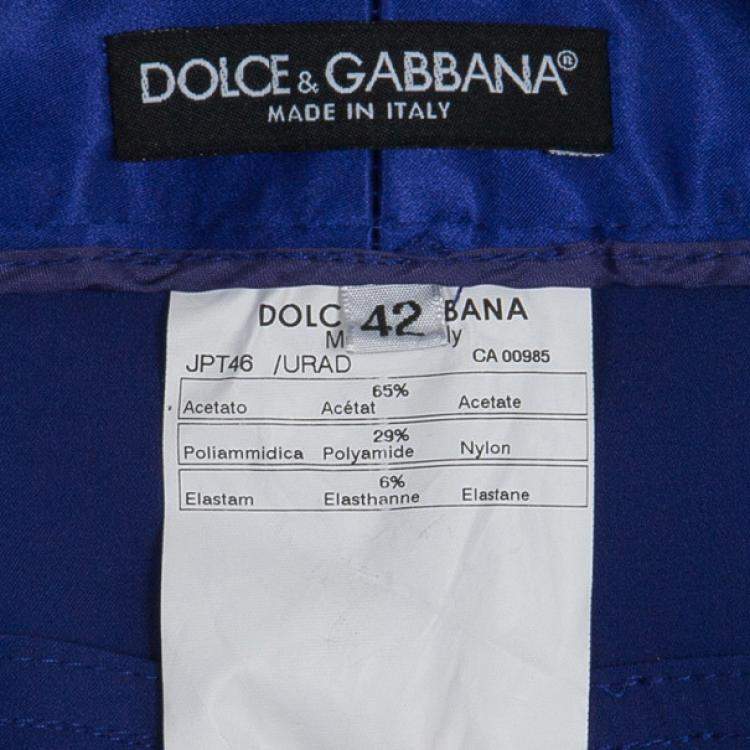Pre Owned Dolce & Gabbana Purple Satin Trousers M