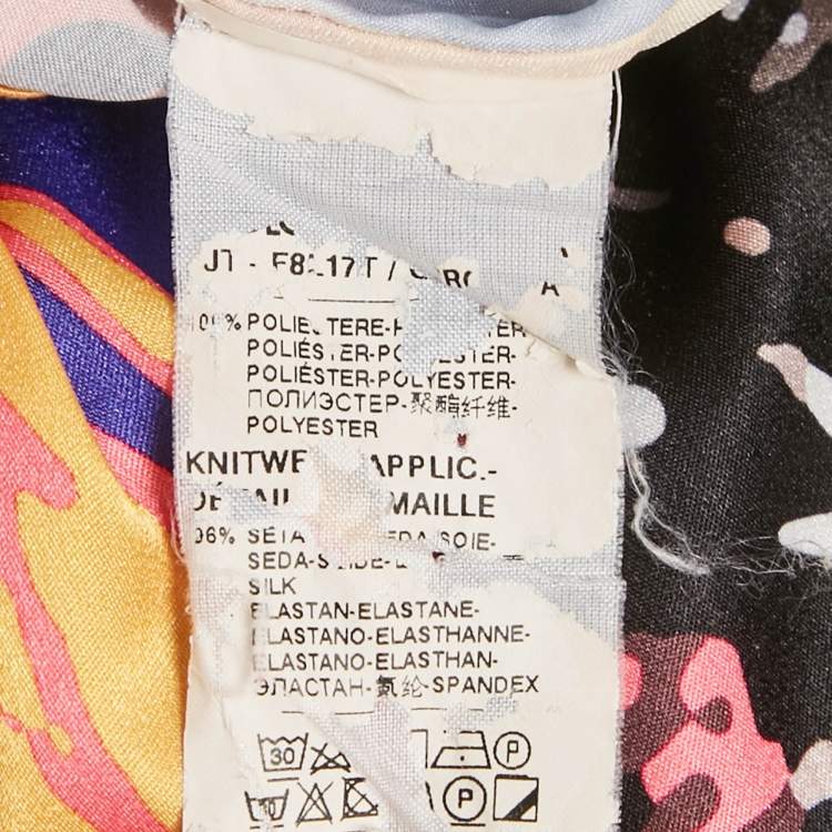 مملوكة مسبقًا Dolce & Gabbana Multicolor Printed Satin Tunic S