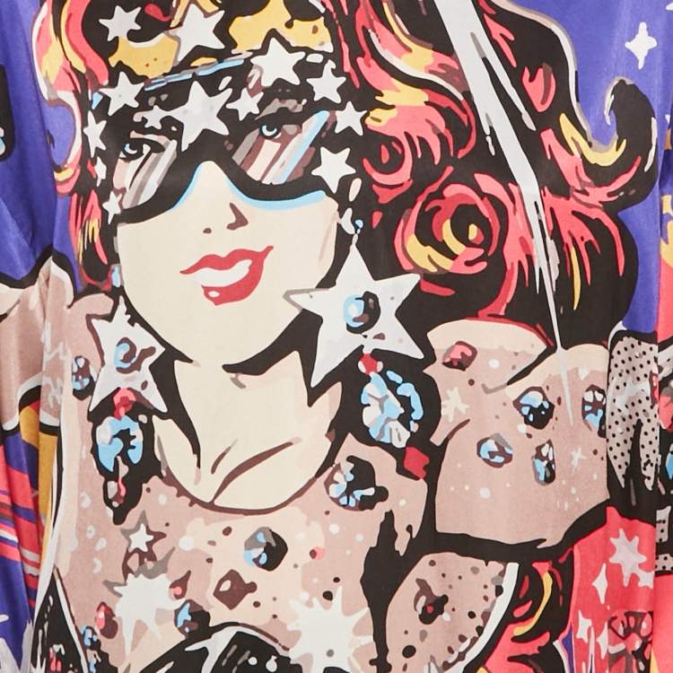 مملوكة مسبقًا Dolce & Gabbana Multicolor Printed Satin Tunic S