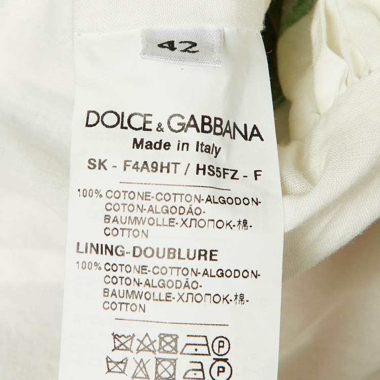 Pre Owned Dolce & Gabbana White Floral Print Cotton Short Skirts M