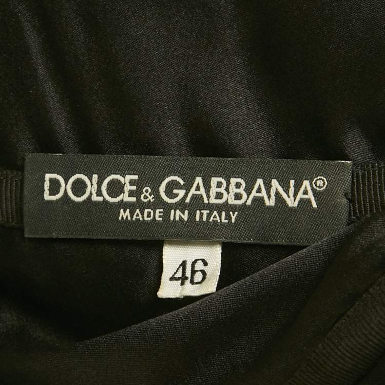 مملوكة مسبقًا Dolce & Gabbana Black Lace Sleeveless Midi Dress L