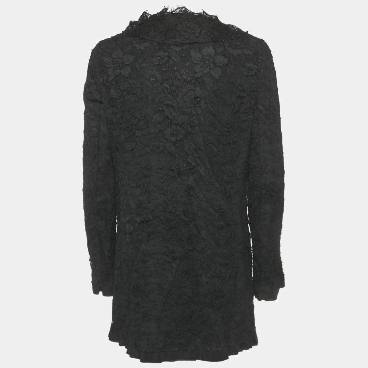 مملوكة مسبقًا جاكيت دولتشي أند غابانا دانتيل أسود بكشكش M