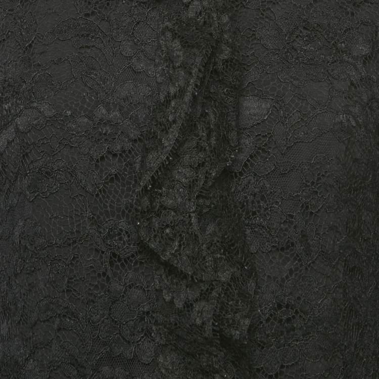 مملوكة مسبقًا جاكيت دولتشي أند غابانا دانتيل أسود بكشكش M