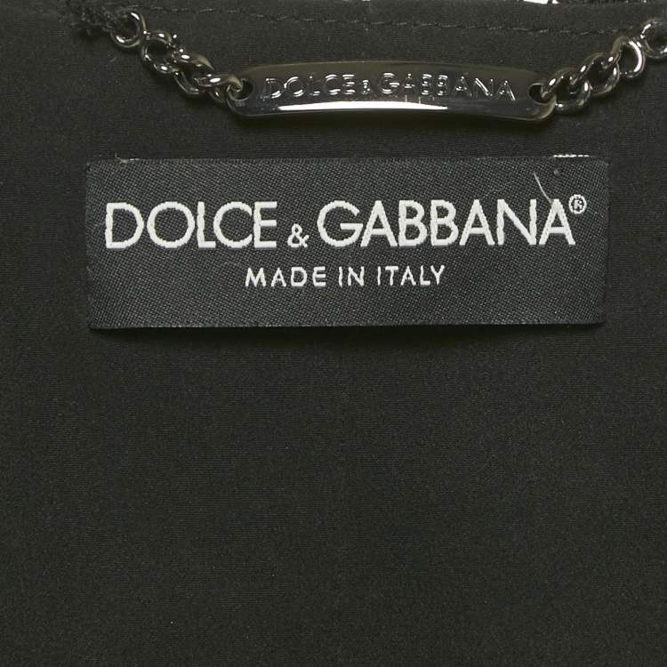 مملوكة مسبقًا جاكيت دولتشي أند غابانا دانتيل أسود بكشكش M