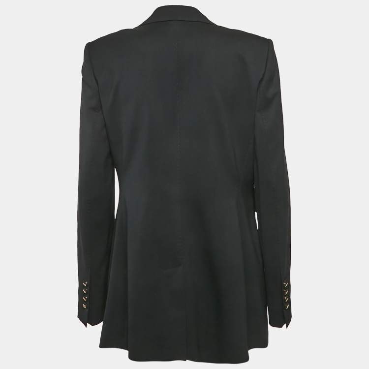 Pre Owned Dolce & Gabbana Black Wool Peak Lapel Collar Blazer L