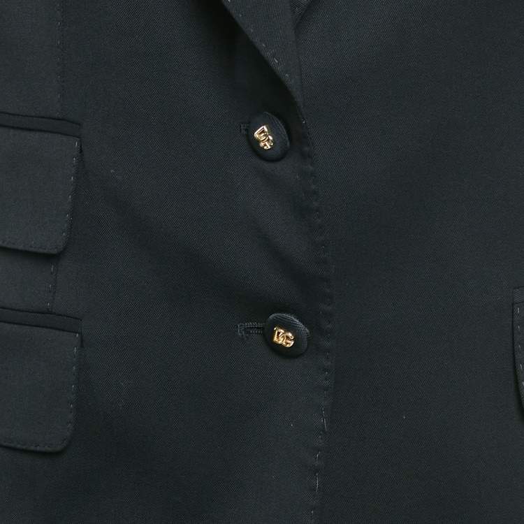Pre Owned Dolce & Gabbana Black Wool Peak Lapel Collar Blazer L