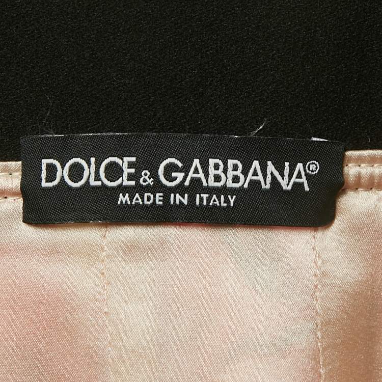 Pre Owned Dolce & Gabbana Multicolor Floral Print Crepe Pencil Skirt M