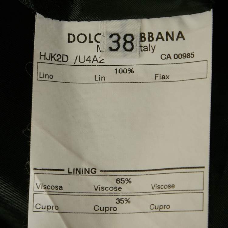 Pre Owned Dolce & Gabbana Black Linen Regular Fit Blazer S