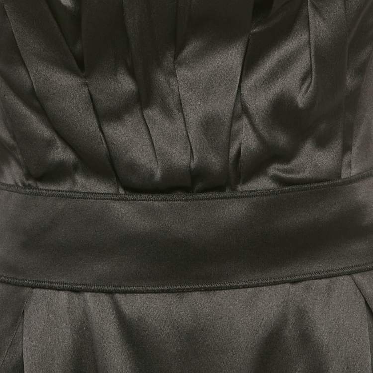 Pre Owned Dolce & Gabbana Black Satin Strapless Short Dress S