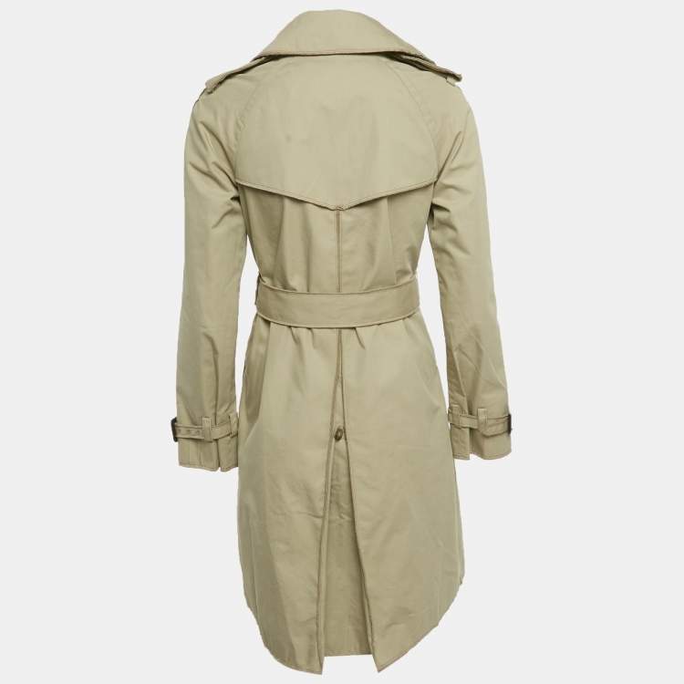Pre Owned Dolce & Gabbana Grey Gabardine Trench Coat S