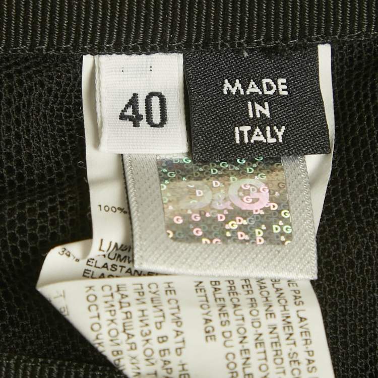 Pre Owned Dolce & Gabbana Black Cotton Lace Ruffle Tube Top S