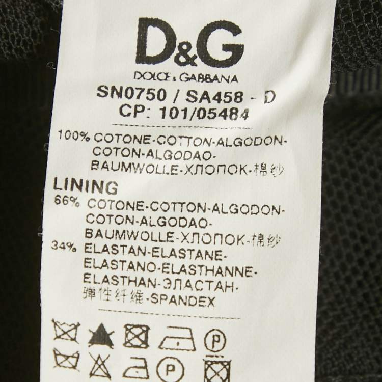 Pre Owned Dolce & Gabbana Black Cotton Lace Ruffle Tube Top S