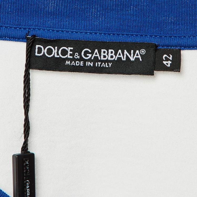 مملوكة مسبقًا Dolce & Gabbana White Printed Cotton Tie Detail T-Shirt M