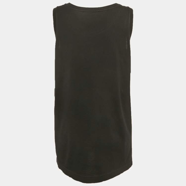 Pre Owned Dolce & Gabbana Black Slogan Print Jersey Tank Top M