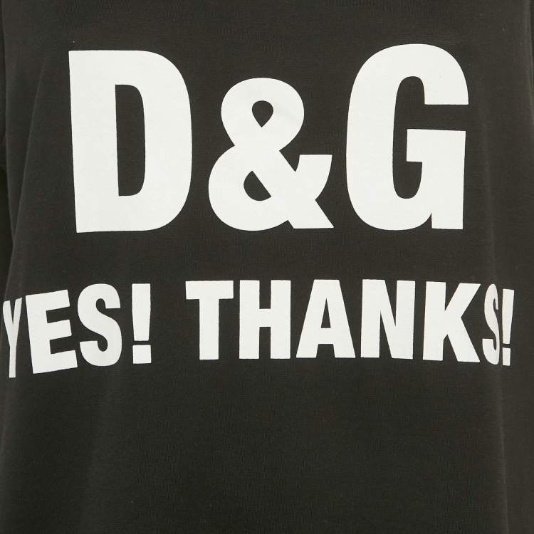 Pre Owned Dolce & Gabbana Black Slogan Print Jersey Tank Top M