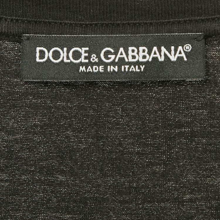 Pre Owned Dolce & Gabbana Black Slogan Print Jersey Tank Top M