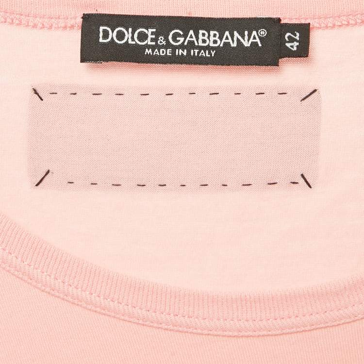 Pre Owned Dolce & Gabbana Pink Printed Jersey Tank Top M