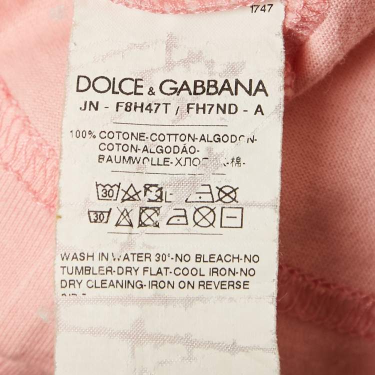 Pre Owned Dolce & Gabbana Pink Printed Jersey Tank Top M