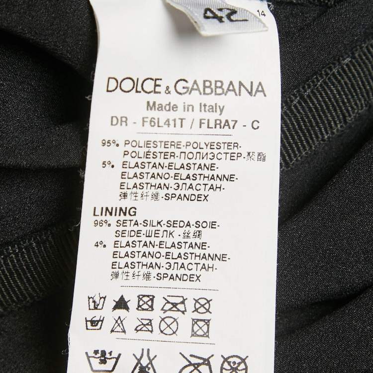 Pre Owned Dolce & Gabbana Black Sequin Embellished Tulle Ruched Strapless Mini Dress M