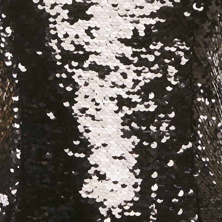 Pre Owned D&G Black Sequin Embellished Tulle Sheath Dress S
