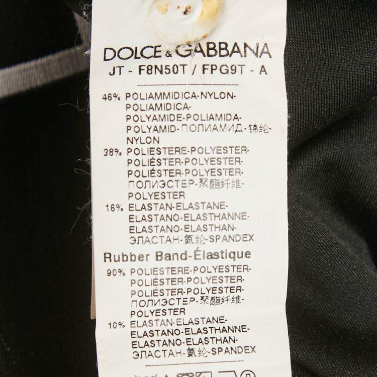 Pre Owned Dolce & Gabbana Black Floral Print Jersey Fitted Crop Top S