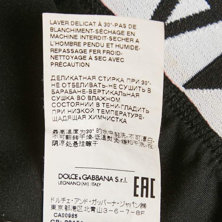 Pre Owned Dolce & Gabbana Black Floral Print Jersey Fitted Crop Top S