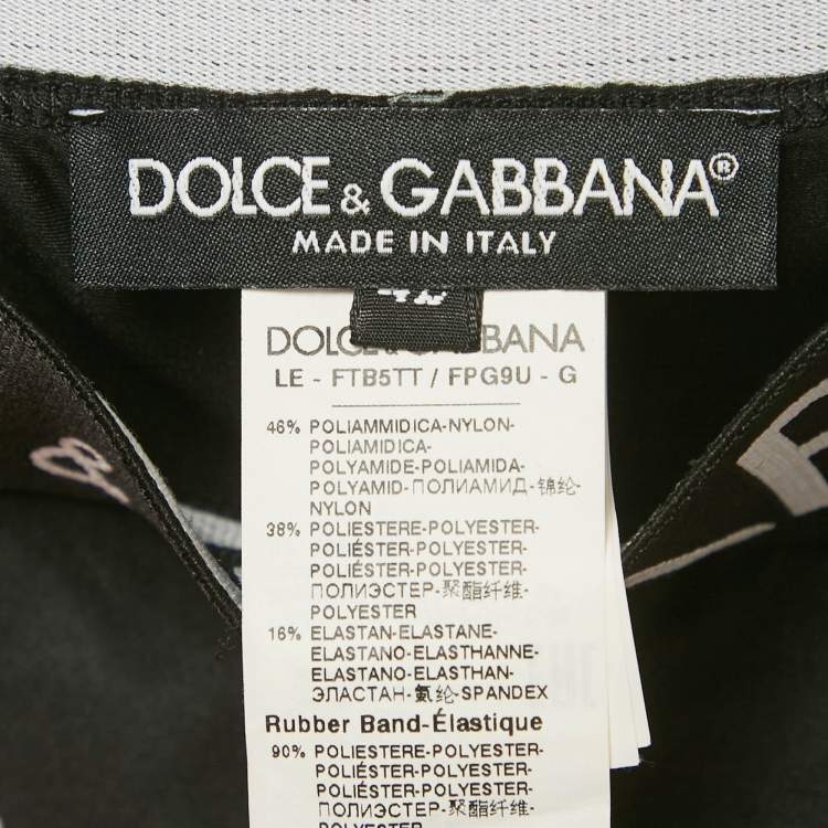 Pre Owned Dolce & Gabbana Black Floral Print Jersey Leggings M