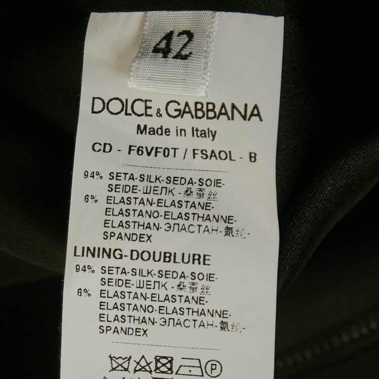 Pre Owned Dolce & Gabbana Black Lemon Print Silk Blend Sheath Dress M