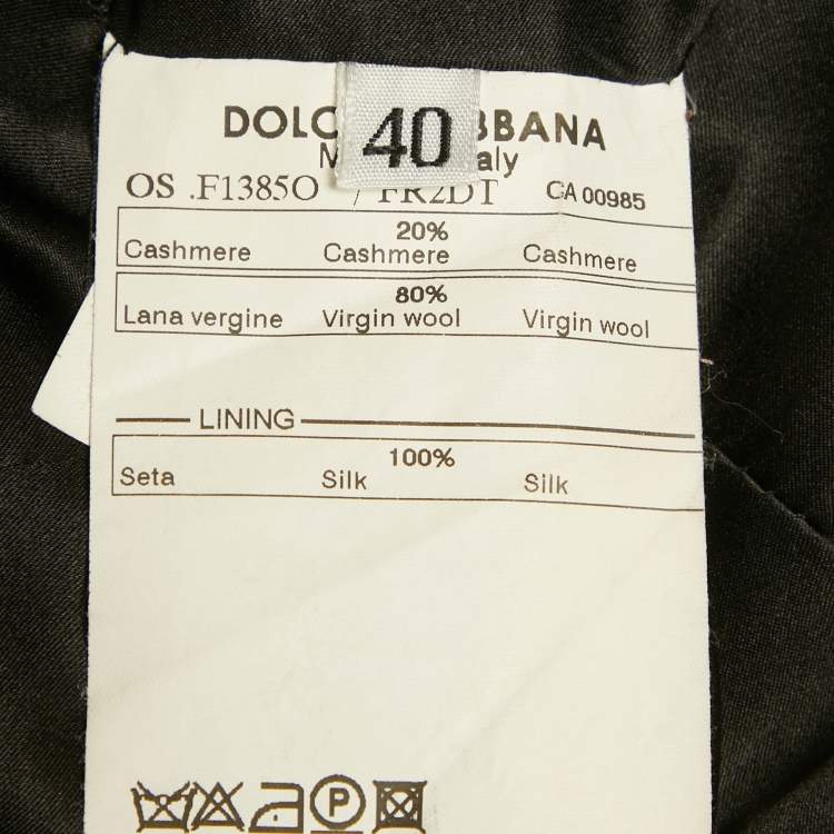 Pre Owned Dolce & Gabbana Grey Pinstripe Blazer & Pant Suit Set S