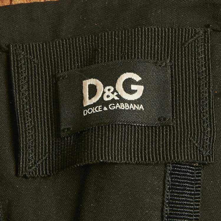 Pre Owned D&G Beige Leather Eyelet Strapless Mini  Dress S