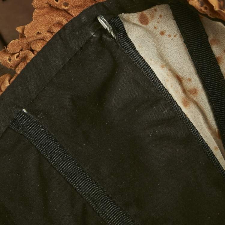 Pre Owned D&G Beige Leather Eyelet Strapless Mini  Dress S