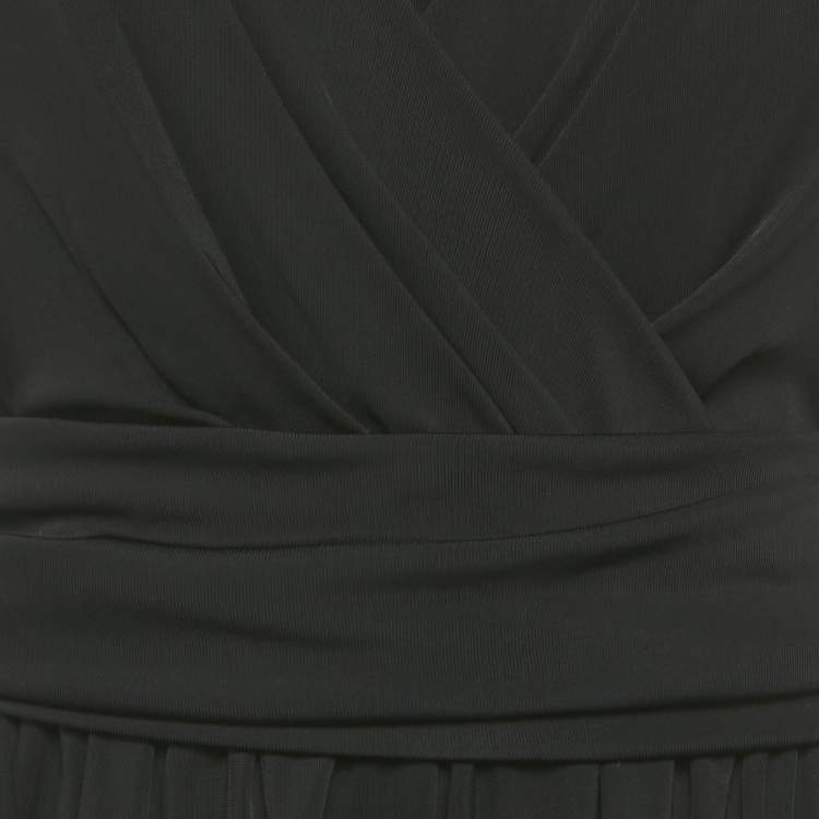 Pre Owned Dolce & Gabbana Black Jersey Strapless Flared Mini Dress S