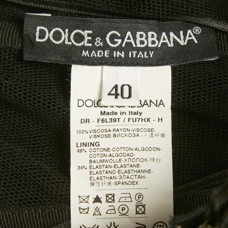 Pre Owned Dolce & Gabbana Black Jersey Strapless Flared Mini Dress S