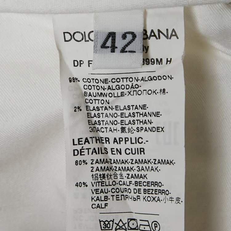 Pre Owned Dolce & Gabbana White Denim Girly Fit Jeans M/Waist 30"