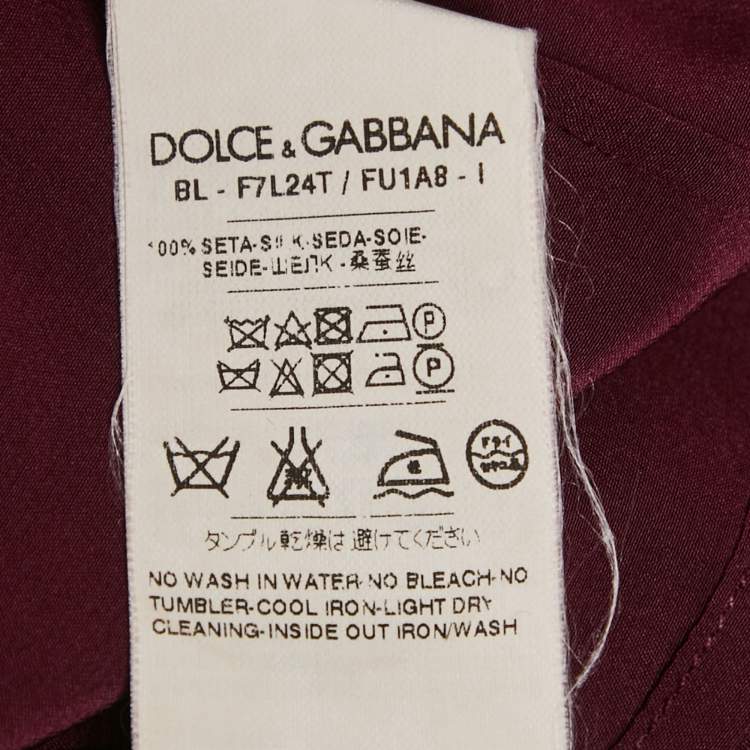 Pre Owned Dolce & Gabbana Burgundy Silk Blouse S